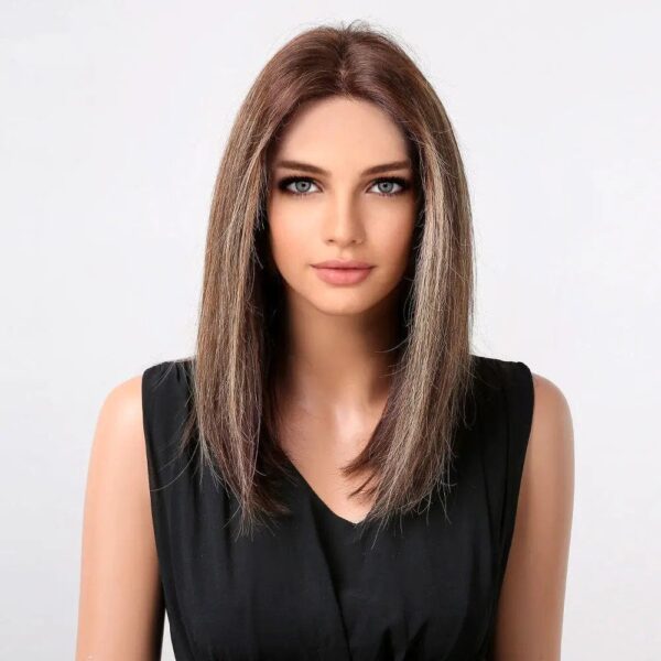 Perruque Naturelle Brune Longue - Édith