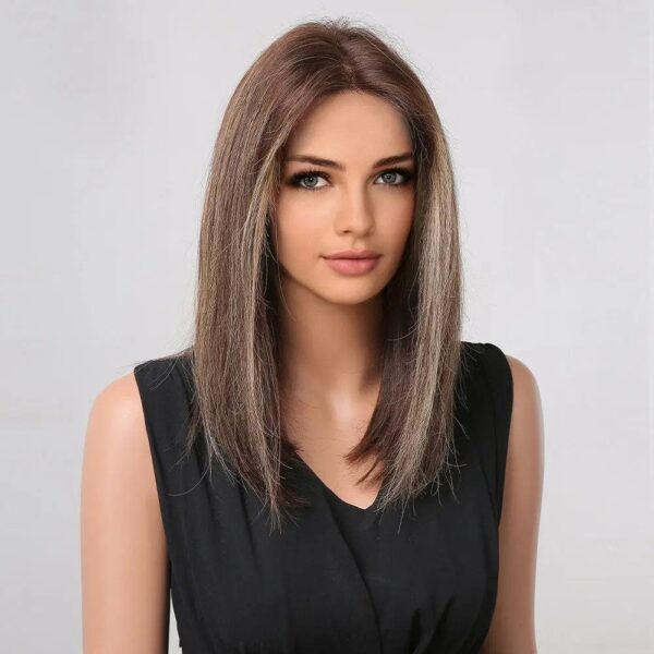 Perruque Naturelle Brune Longue - Édith