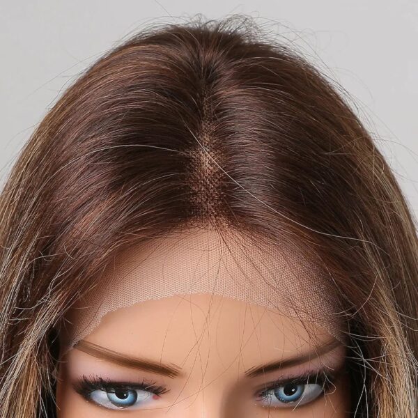 Perruque Naturelle Brune Longue - Édith