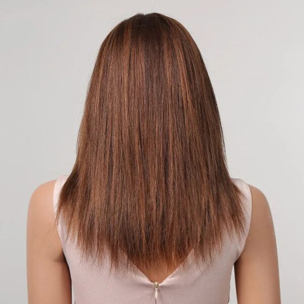 Perruque Naturelle Brune Mi-Longue - Bérengère