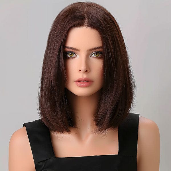 Perruque Naturelle Brune Mi-Longue - Orlane