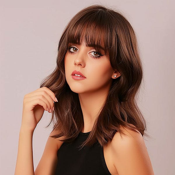 Perruque Synthétique Brune Mi-Longue - Emma