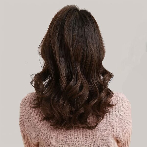 Perruque Synthétique Brune mi-longue - Marie